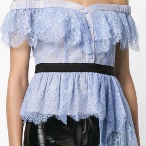 Self portrait off shoulder fine lace top UK 8 US 4